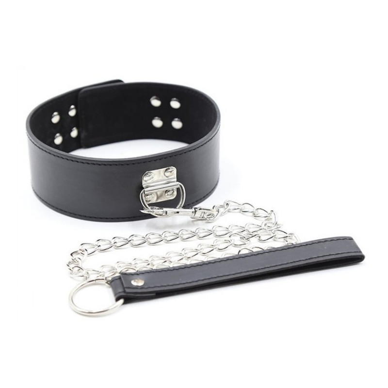 Generique Collier et Laisse Pin Lock Noir